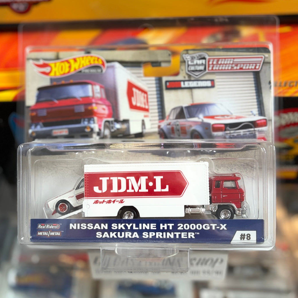 Hot Wheels Premium Team Transport Nissan Skyline HT 2000GT-X with Sakura Sprinter