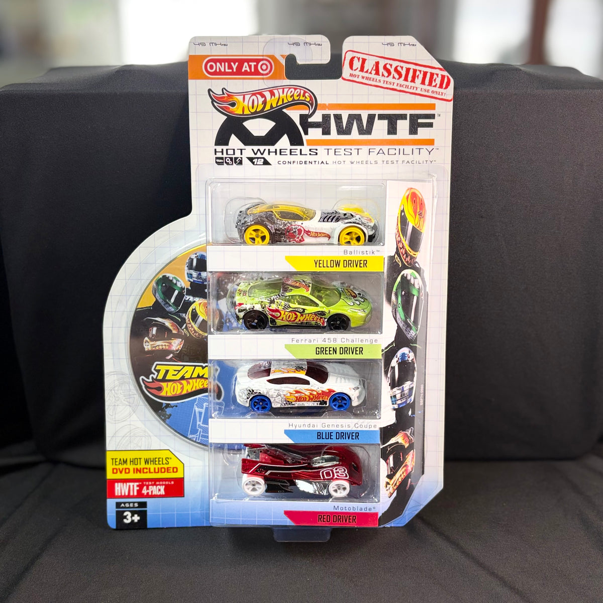 Hot Wheels Target Exclusive HWTF 4-Pack Team Hot Wheels Ferrari 458 w/DVD BBF72