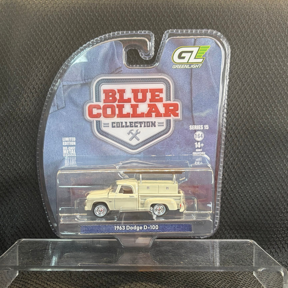 Greenlight 1963 Dodge D-100 Pickup with Ladder Rack Sand Dune White