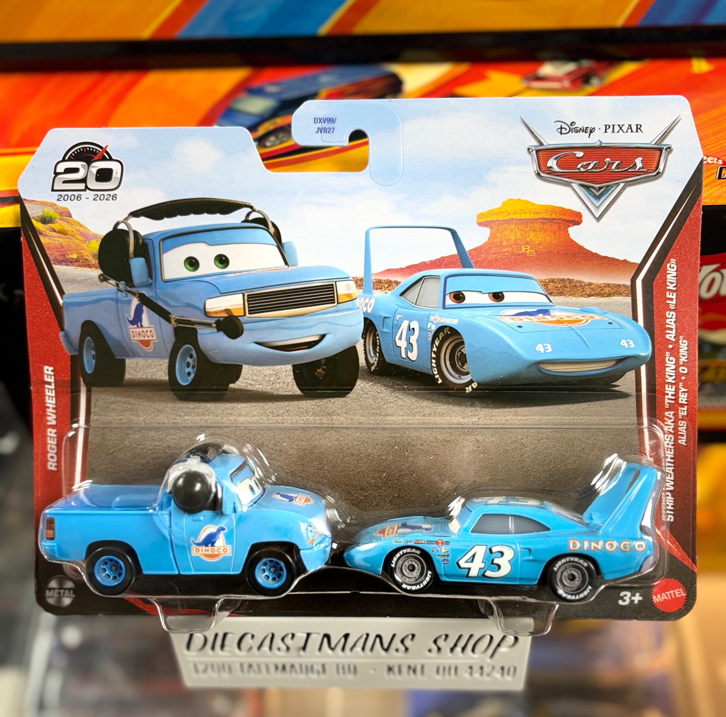 Disney Pixar Cars The King and Roger Wheeler JKW73 Diecast 1:55 Scale 2-Pack