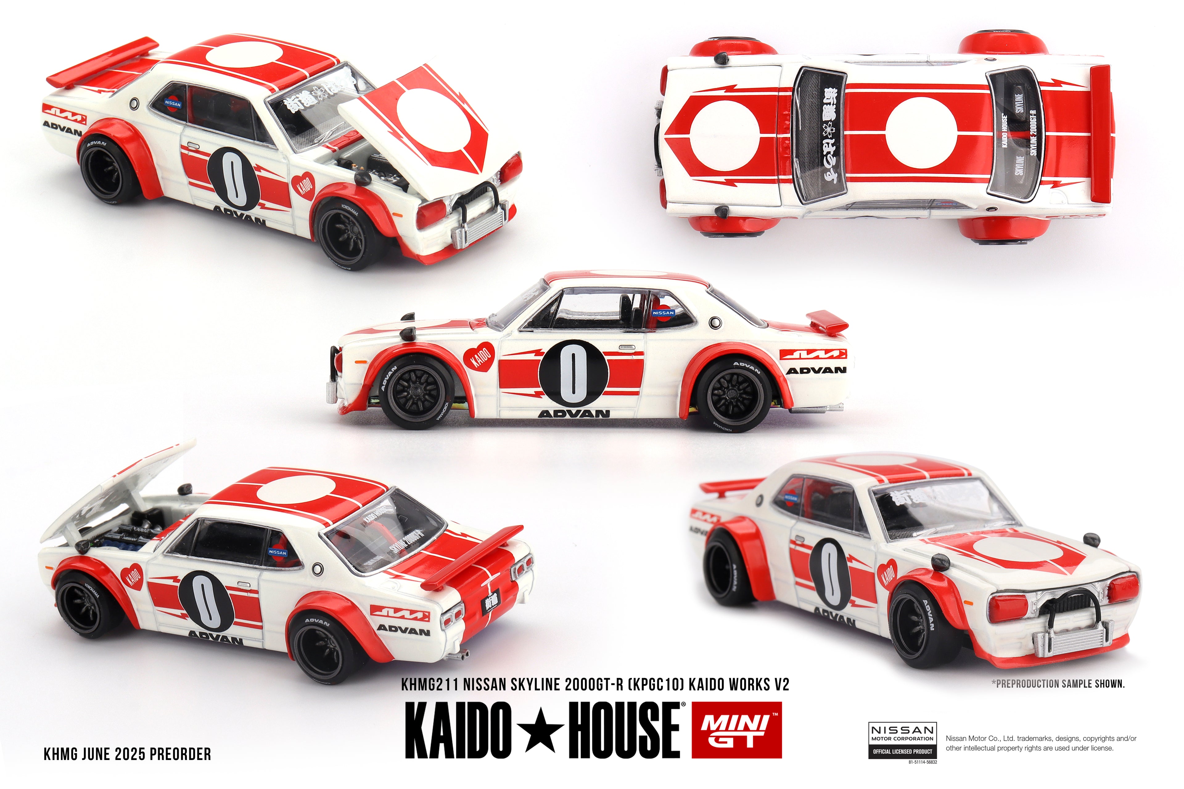 Kaido House x Mini GT #211 Nissan Skyline 2000 GT-R (KPGC10) Kaido Works V2