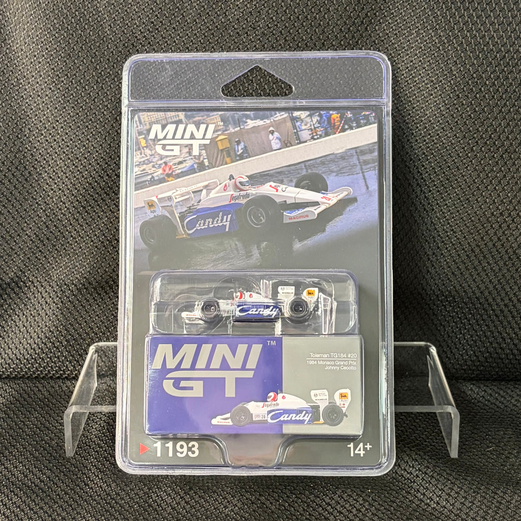 Mini GT #1193 Toleman TG184 No. 20 Johnny Cecotto 1984 Monaco Grand Prix