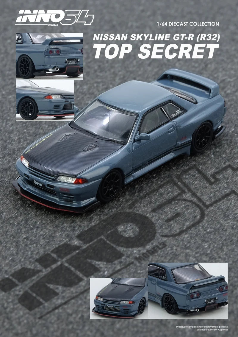 Inno 64 1:64 Top Secret Nissan GT-R R32 Stealth Grey
