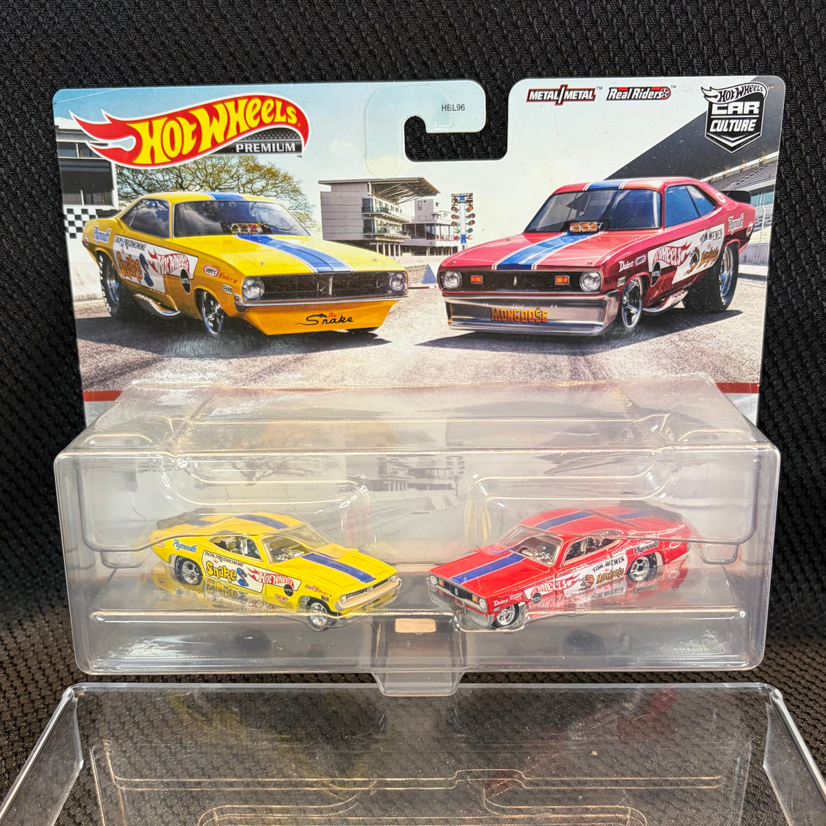 Hot Wheels Premium 2-Pack '72 Plymouth Cuda & Duster FC Snake & Mongoose
