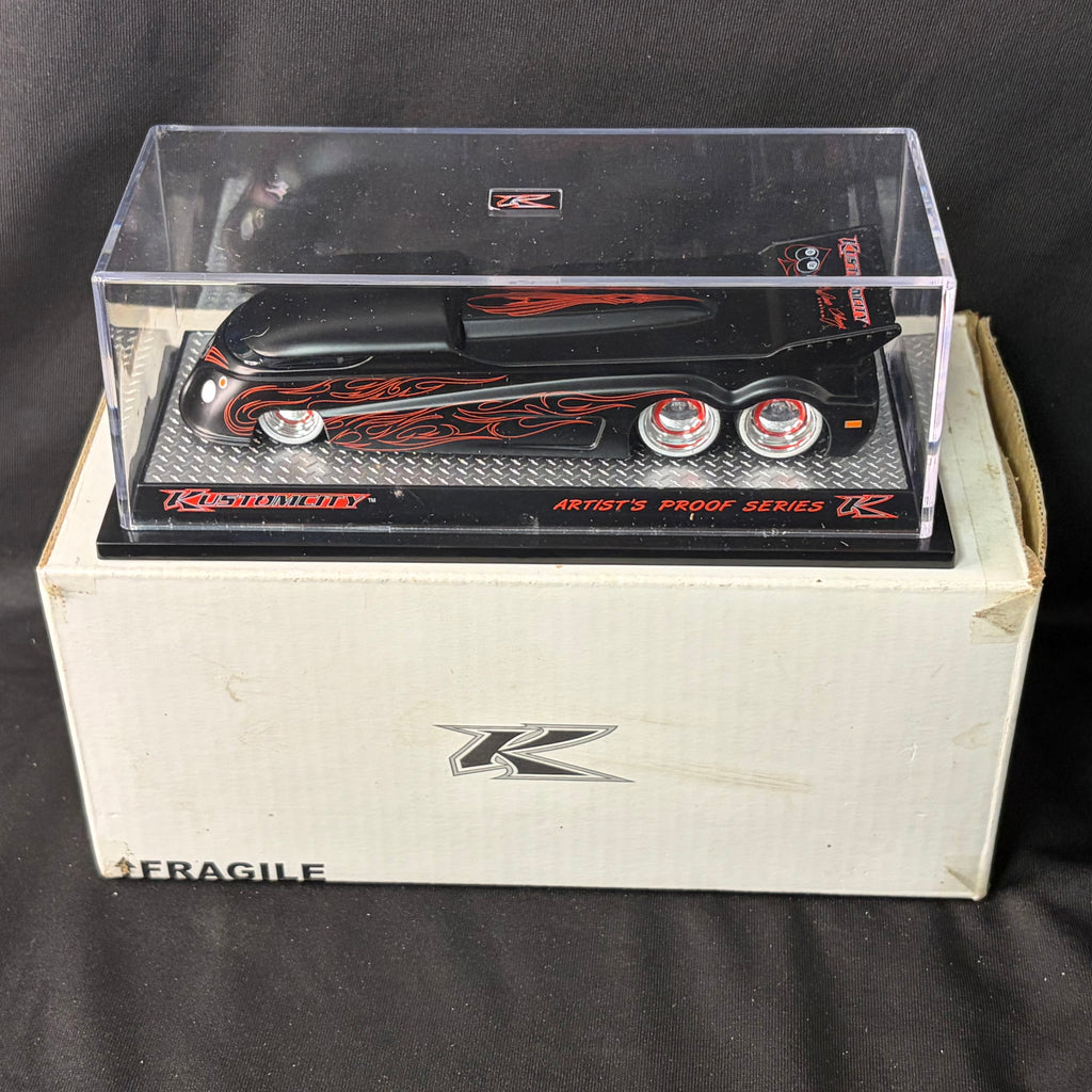 Kustomcity Artist Proof Series SS Drag Bus - Satin Black w/ Red Flames