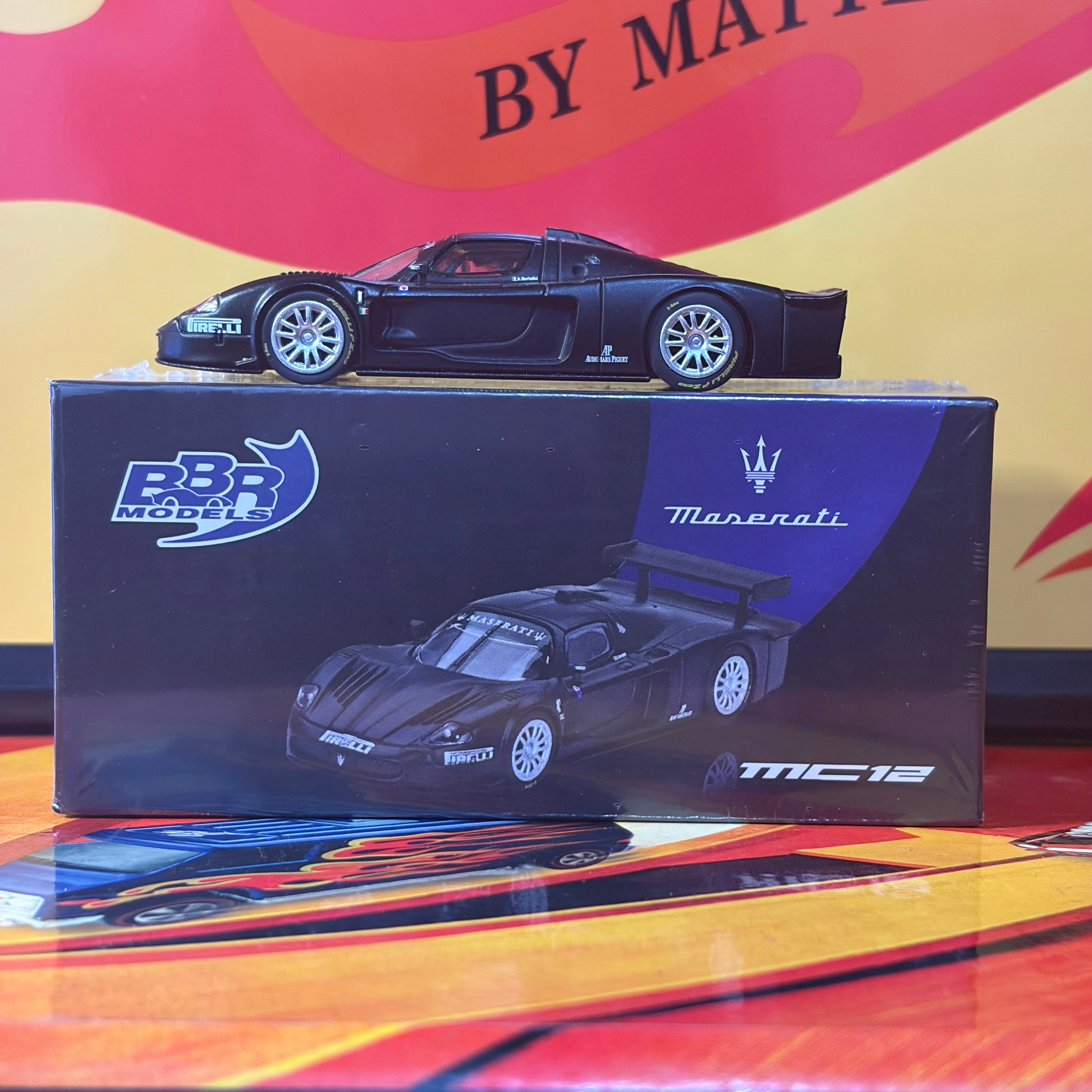 BBR Models 1:64 Maserati MC12 Competizione Test Fiorano 2004 - Matte Black