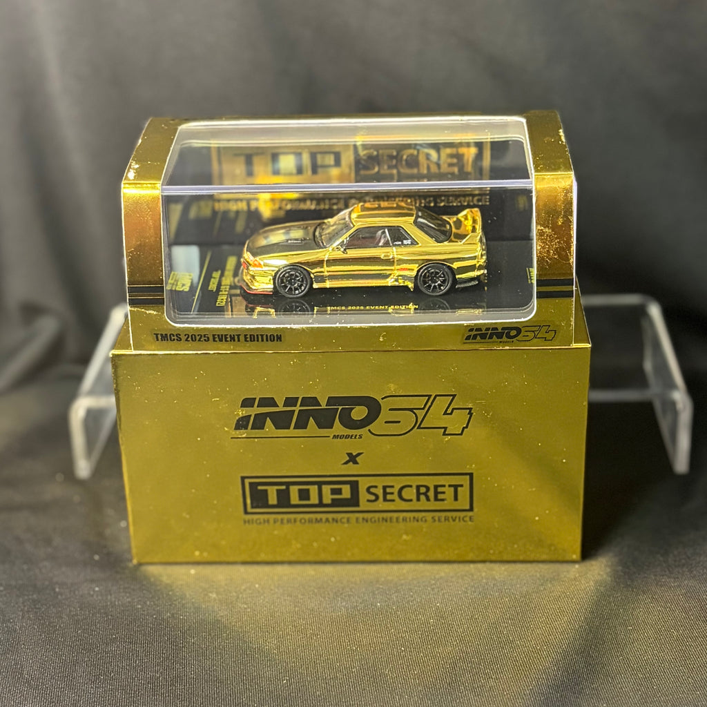 Inno64 1:64 Nissan Skyline GT-R R32 TS RHD Chrome Gold