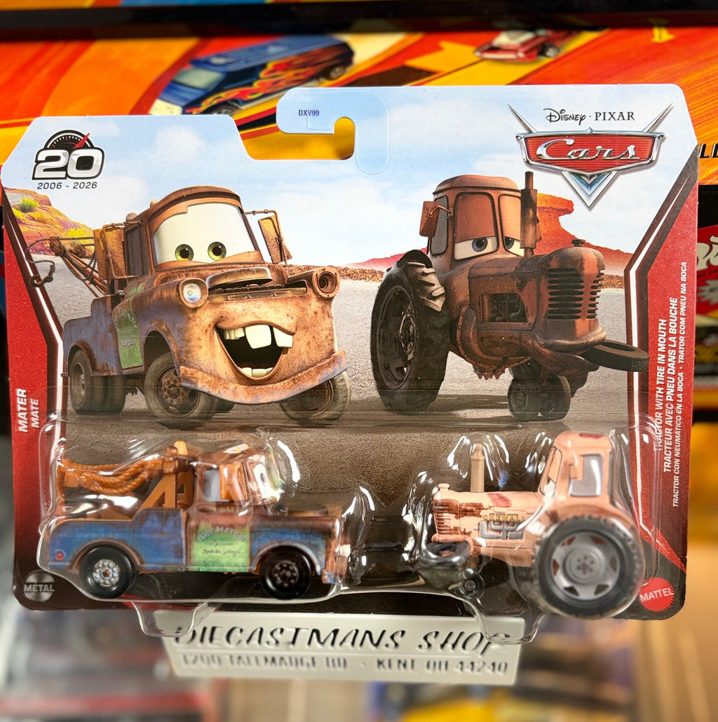 Disney Pixar Cars Mater & Tractor with Tire-in-Mouth Two-Pack