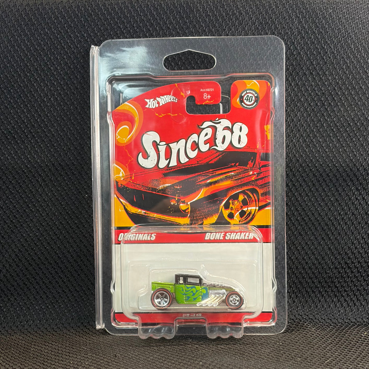 Hot Wheels 2008 Since '68 Originals Bone Shaker Lime Green Flames #8