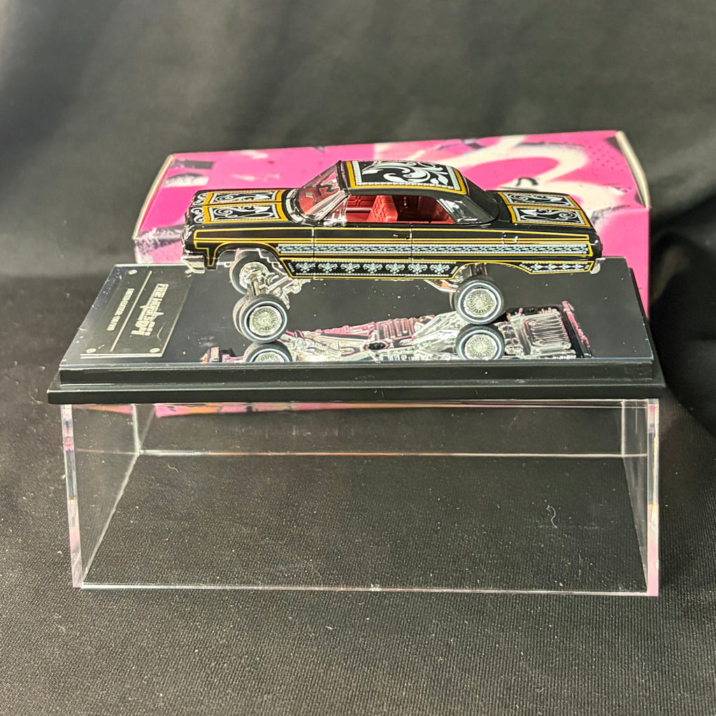 Fine Works64 1:64 Impala Lowrider Black Gold Diecast Model Car