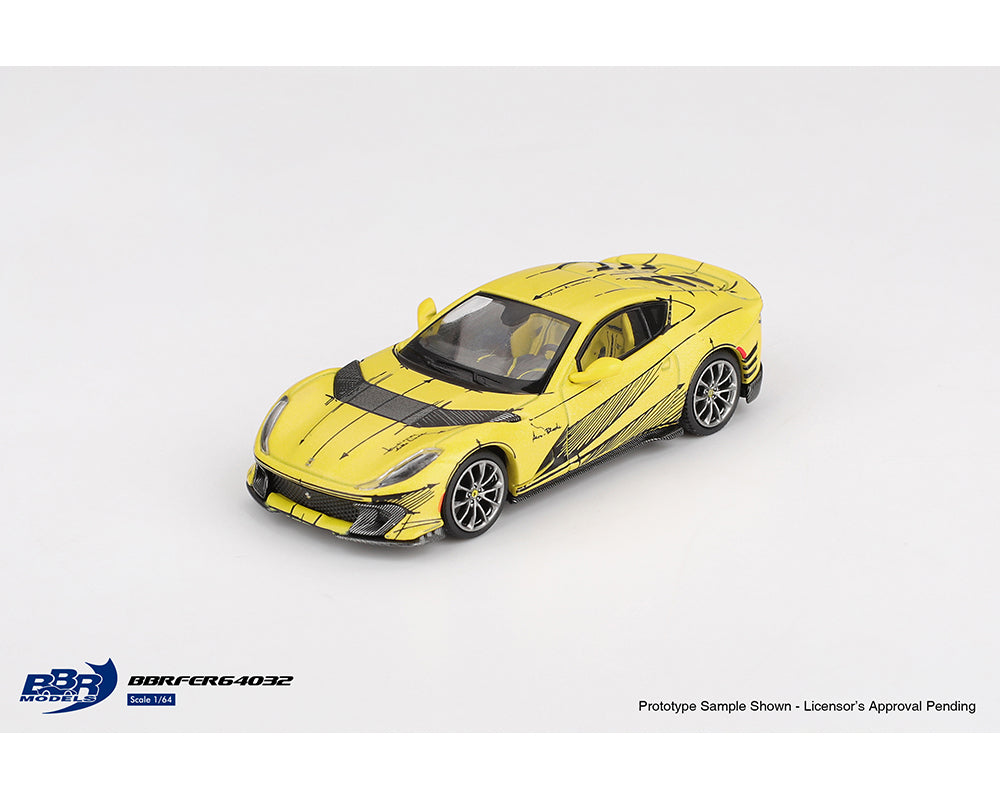 BBR Models 1:64 Ferrari 812 Competizione Tailor Made – Matte Yellow