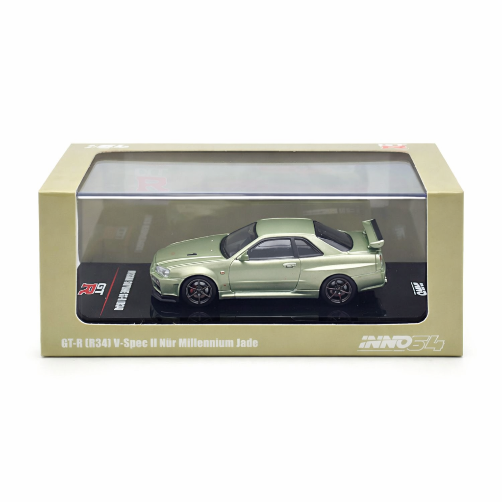 INNO64 Nissan Skyline GT-R (R34) V-Spec II Nür Millennium Jade 1:64