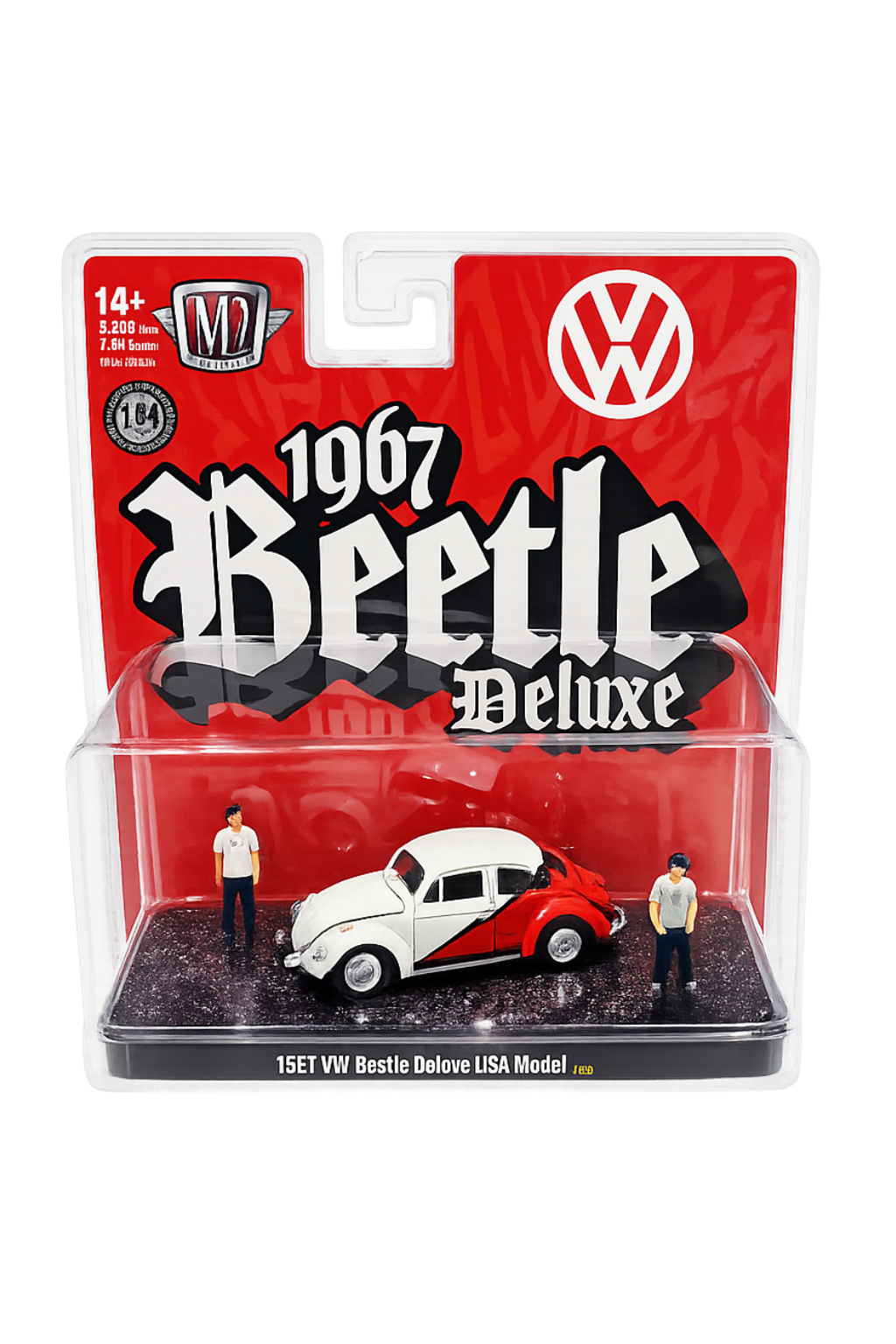 M2 Machines Diorama - 1967 VW Beetle Deluxe USA with Two Figures