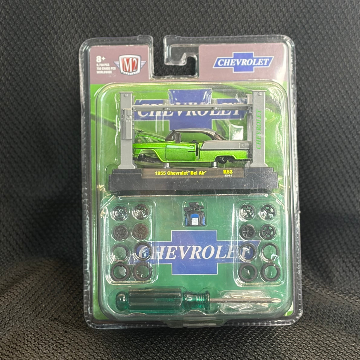 M2 Machines 1955 Chevrolet Bel Air Model Kit Green Gray
