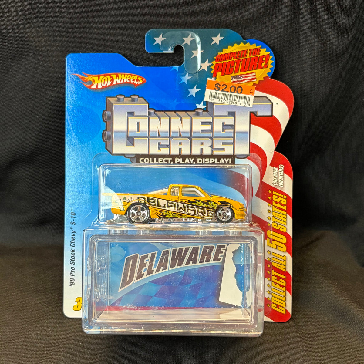 Hot Wheels Connect Cars – '98 Pro Stock Chevy S-10 – Delaware – 1:64