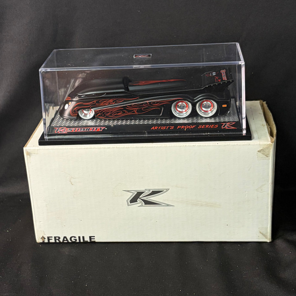 Kustomcity Artist Proof Series SS Drag Bus - Satin Black w/ Red Flames