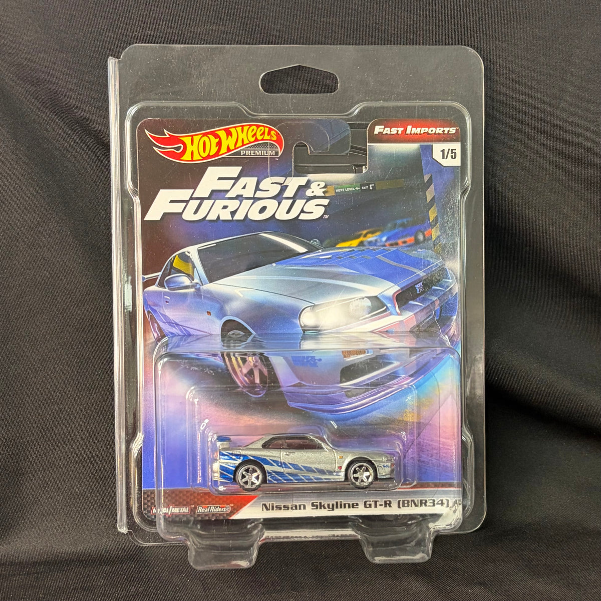 Hot Wheels Premium Fast & Furious Fast Imports 1/5 Nissan Skyline GT-R (BNR34) (GBW75)