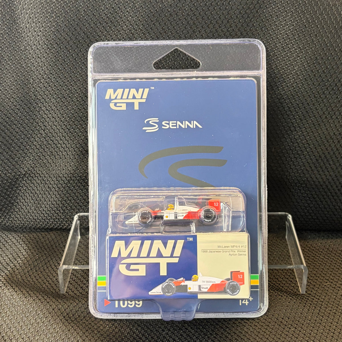 Mini GT #1099 McLaren MP4/4 #12 Ayrton Senna 1988 Japanese Grand