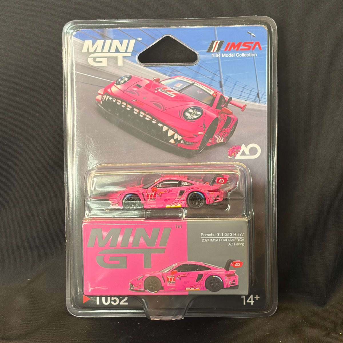 Mini GT #1052 Porsche 911 GT3 R #77 AO Racing Roxy