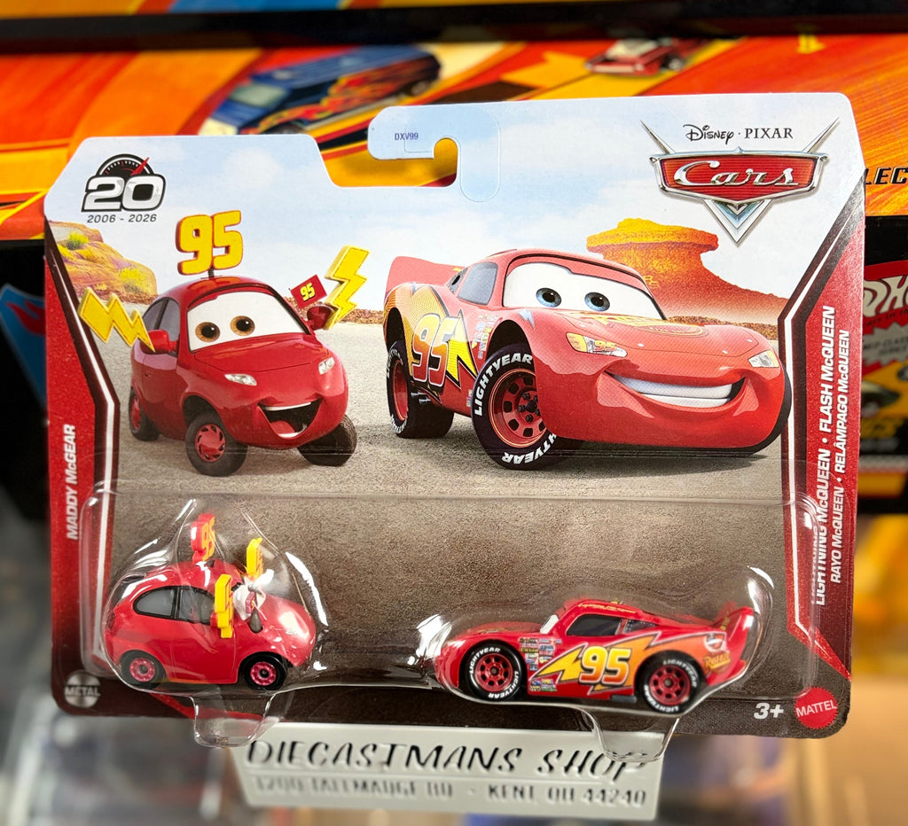 Disney Pixar Cars 20th Anniversary Lightning McQueen and Maddy McGear 2-Pack