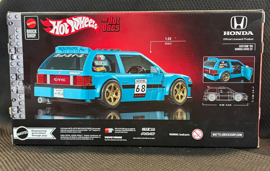 Hot Wheels Custom '90 Honda Civic EF The Hot Ones Building Set
