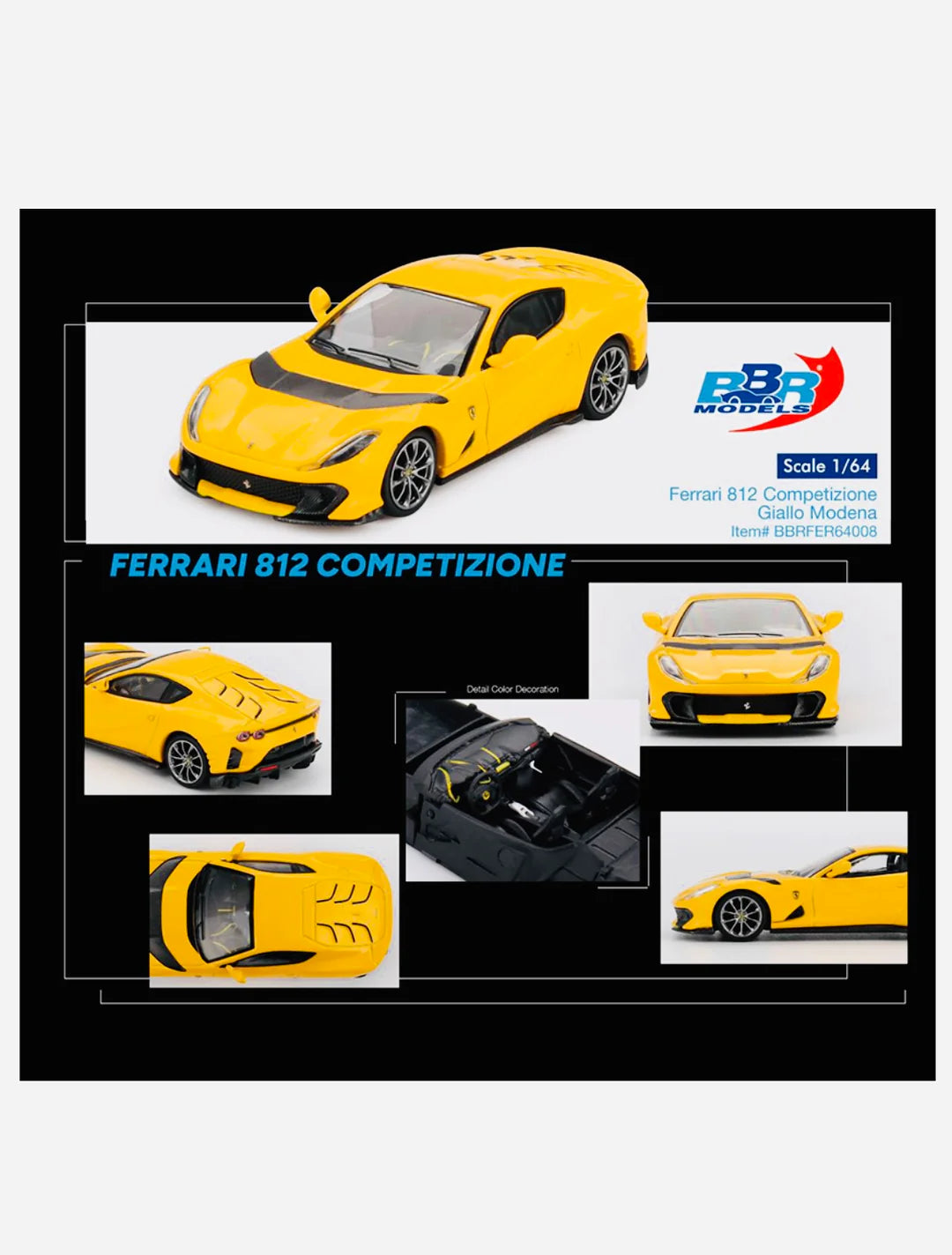 BBR Models Ferrari 812 Competizone Giallo Modena Yellow