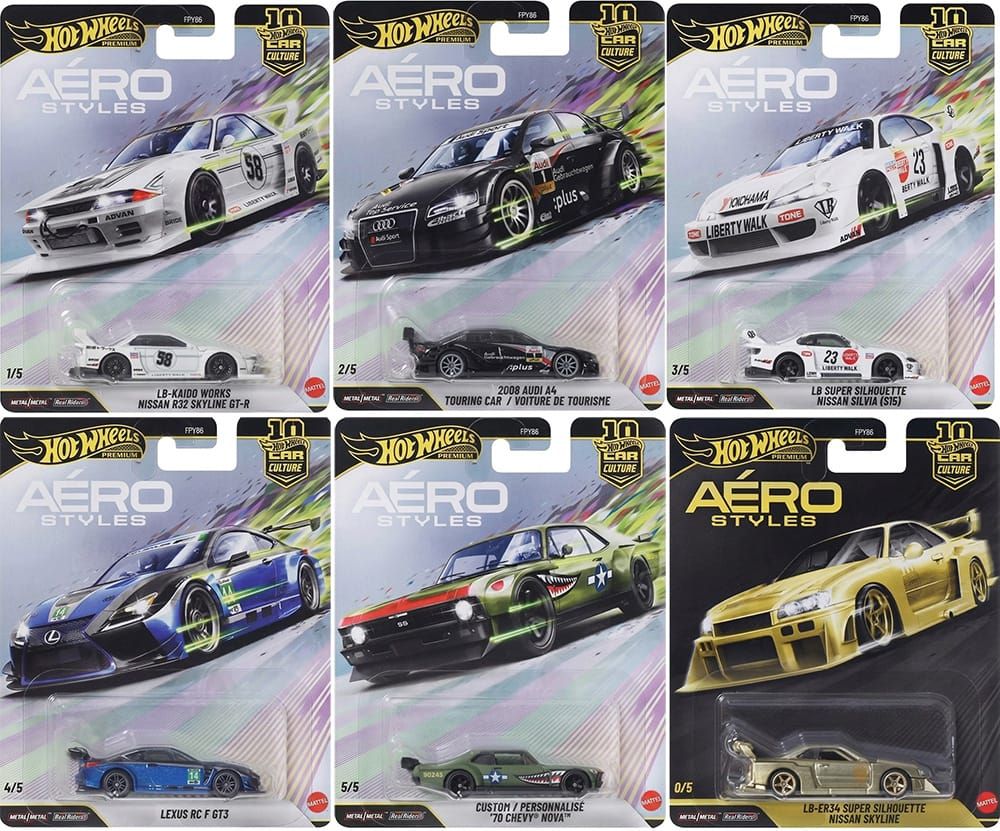 Hot Wheels Premium Car Culture Aero Styles Factory Sealed Case