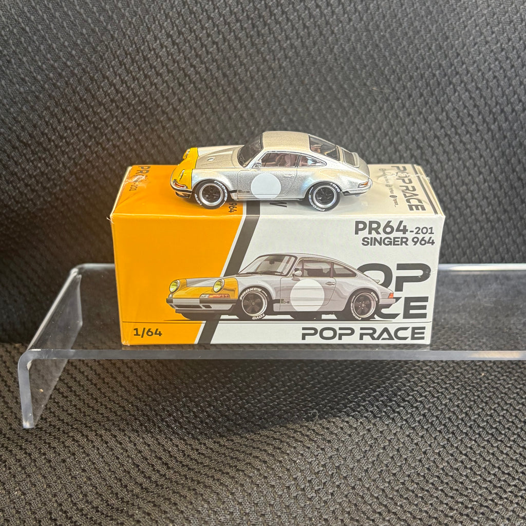 Poprsche Singer Pop Race Porsche Singer 964 911 Yellow Silver 1:64 PR640201 ...