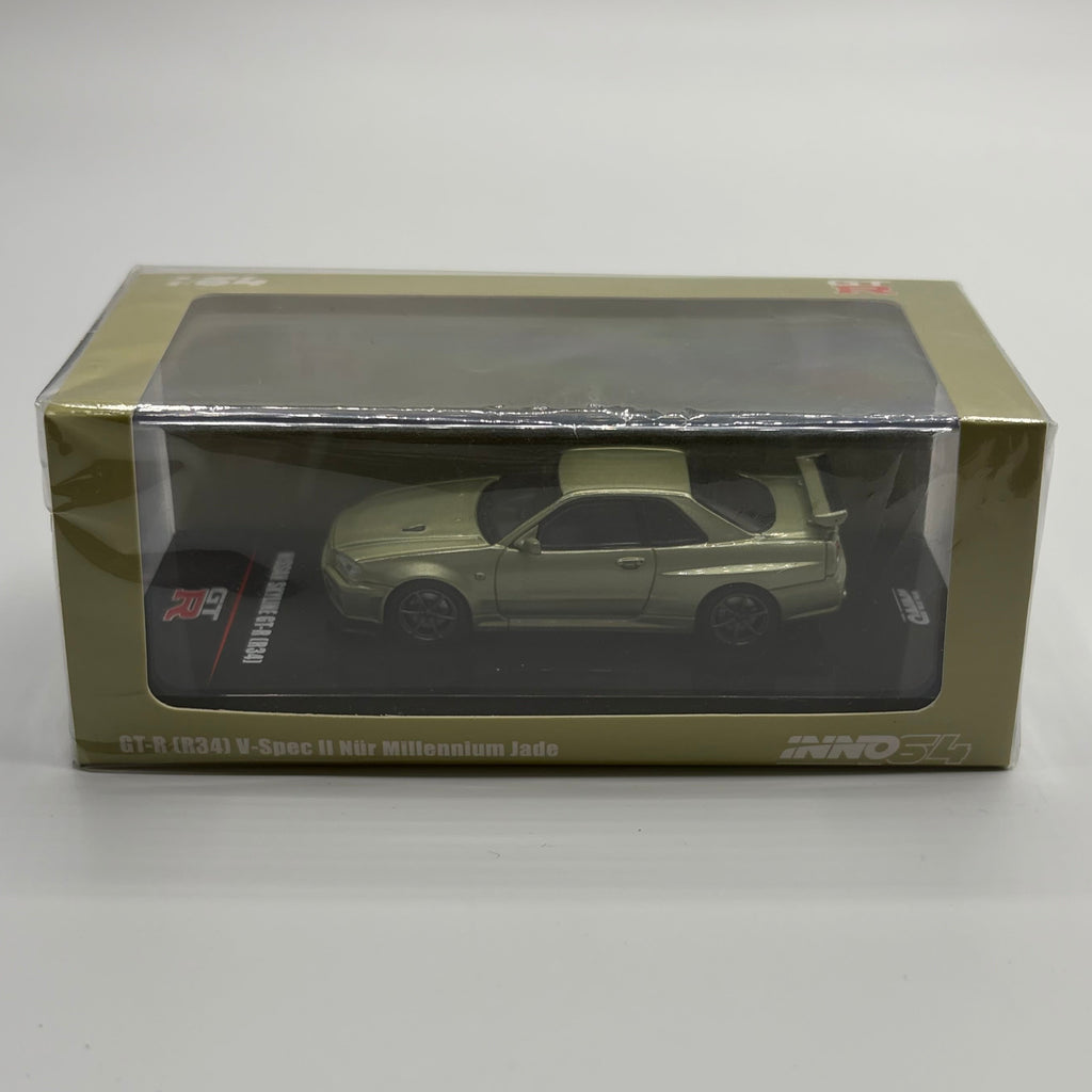 INNO64 Nissan Skyline GT-R (R34) V-Spec II Nür Millennium Jade 1:64