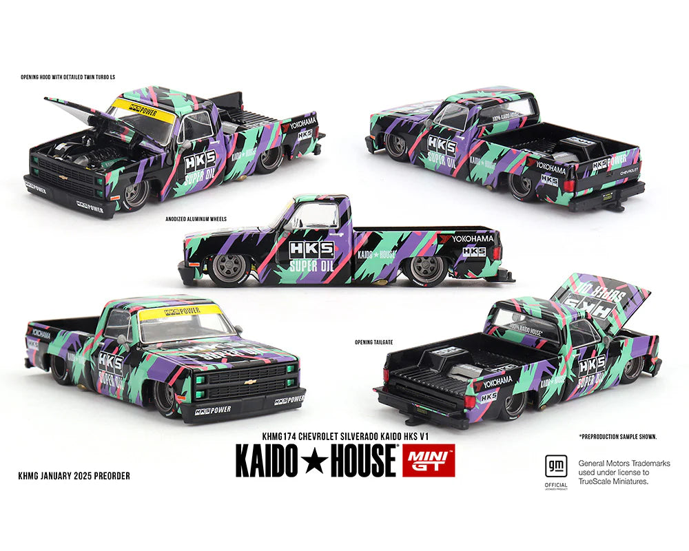 Kaido House x Mini GT 1:64 Chevrolet Silverado Kaido HKS V1 #174