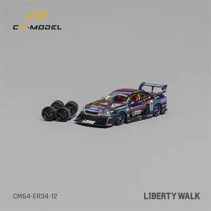 CM Model 1:64 Diecast Model Car - Nissan LBWK ER34 Super Silhouette