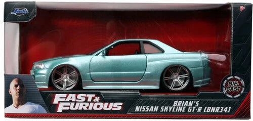 Jada Fast & Furious Brian's Nissan Skyline GT-R (R34) 1/24 Diecast