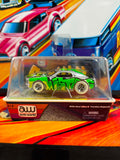Auto World HO Slot Car '70 Ford Mustang #26, Carffiti Chase (Green & Silver)