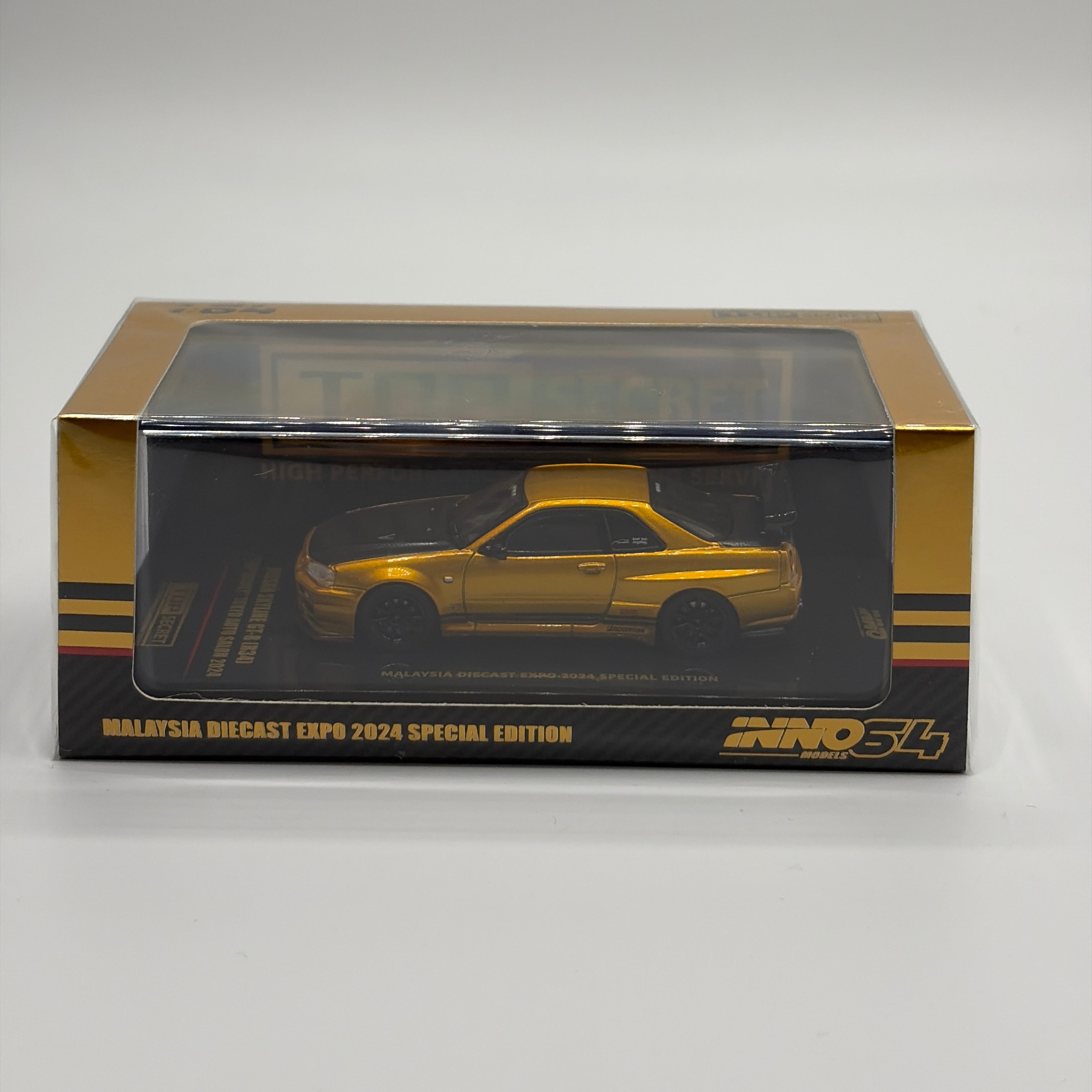 INNO64 Nissan GT-R R34 Gold Top Secret MDX Expo 2024 Tokyo Auto Salon 1:64