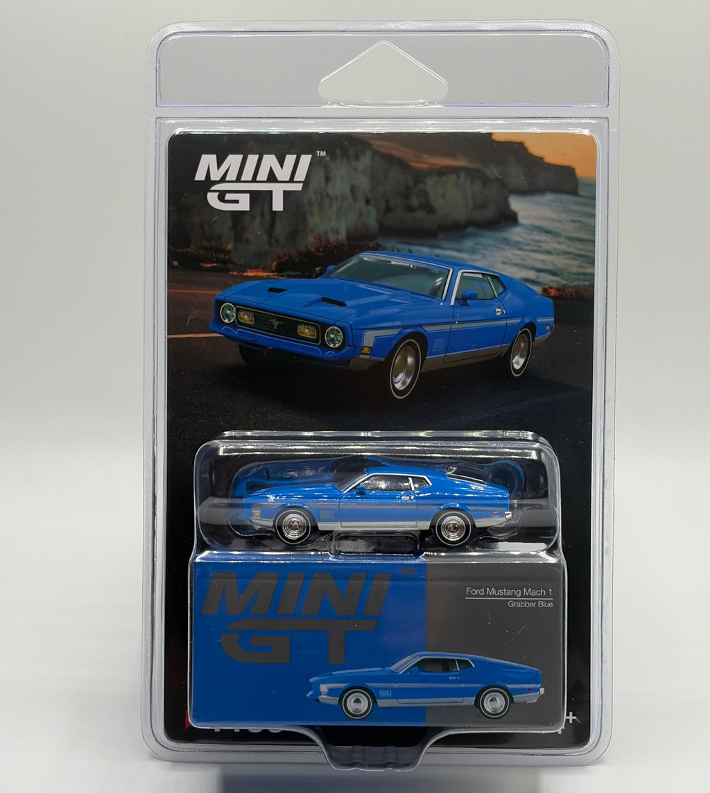 Mini GT 1138 Ford Mustang Mach 1 Grabber Blue