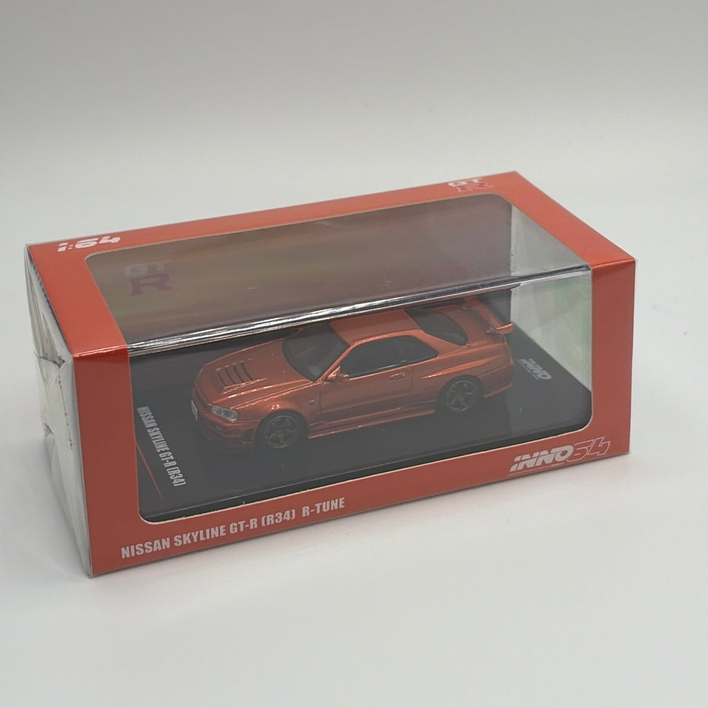 INNO64 Nissan Skyline GT-R R34 R-Tune Orange Metallic