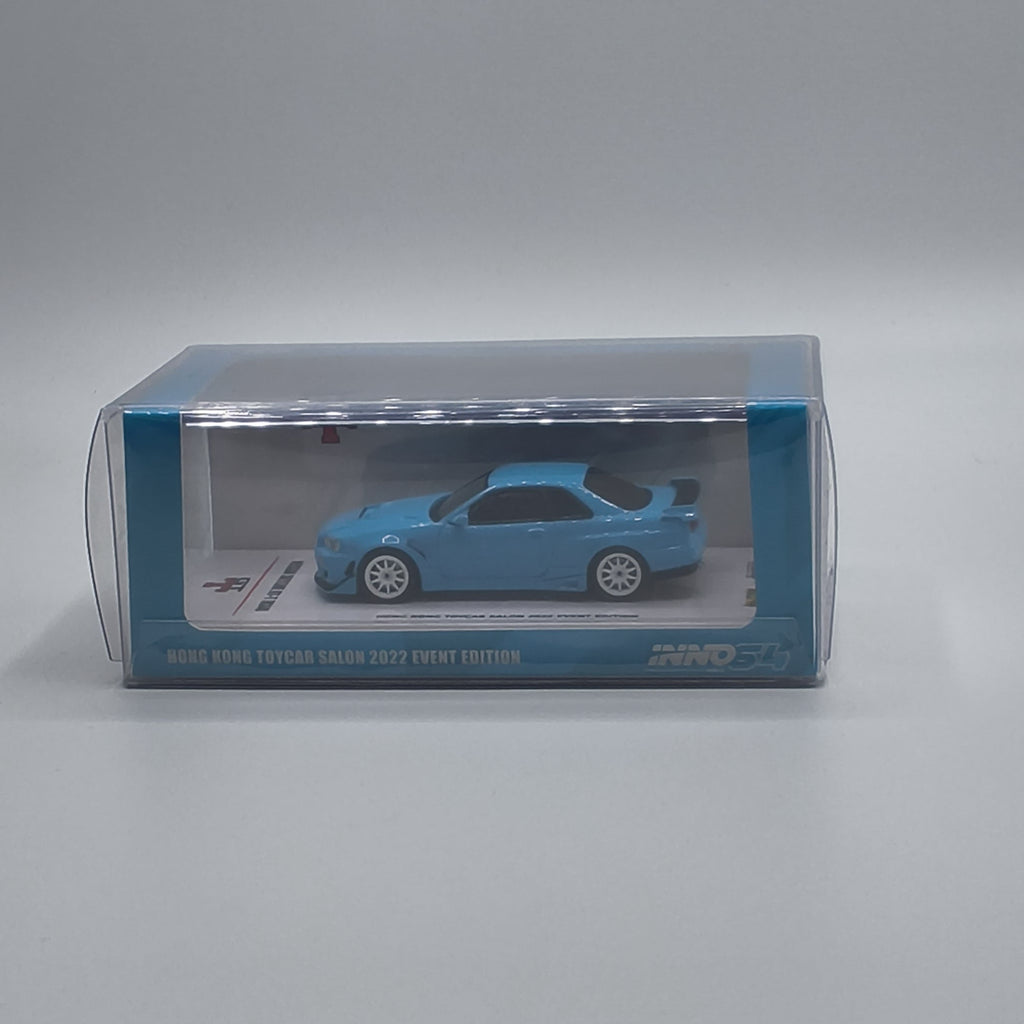 INNO64 Nissan Skyline R34 Baby Blue Hong Kong ToyCar Salon 2022 Event Edition 1:64