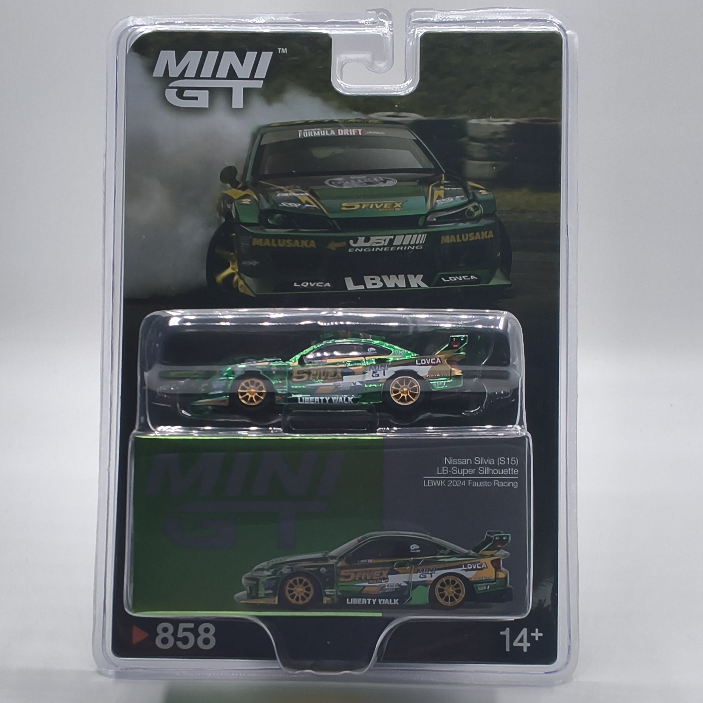 Mini GT #858 Nissan LB-Super Silhouette S15 Silvia LBWK – 2024 Fausto Racing 1/64