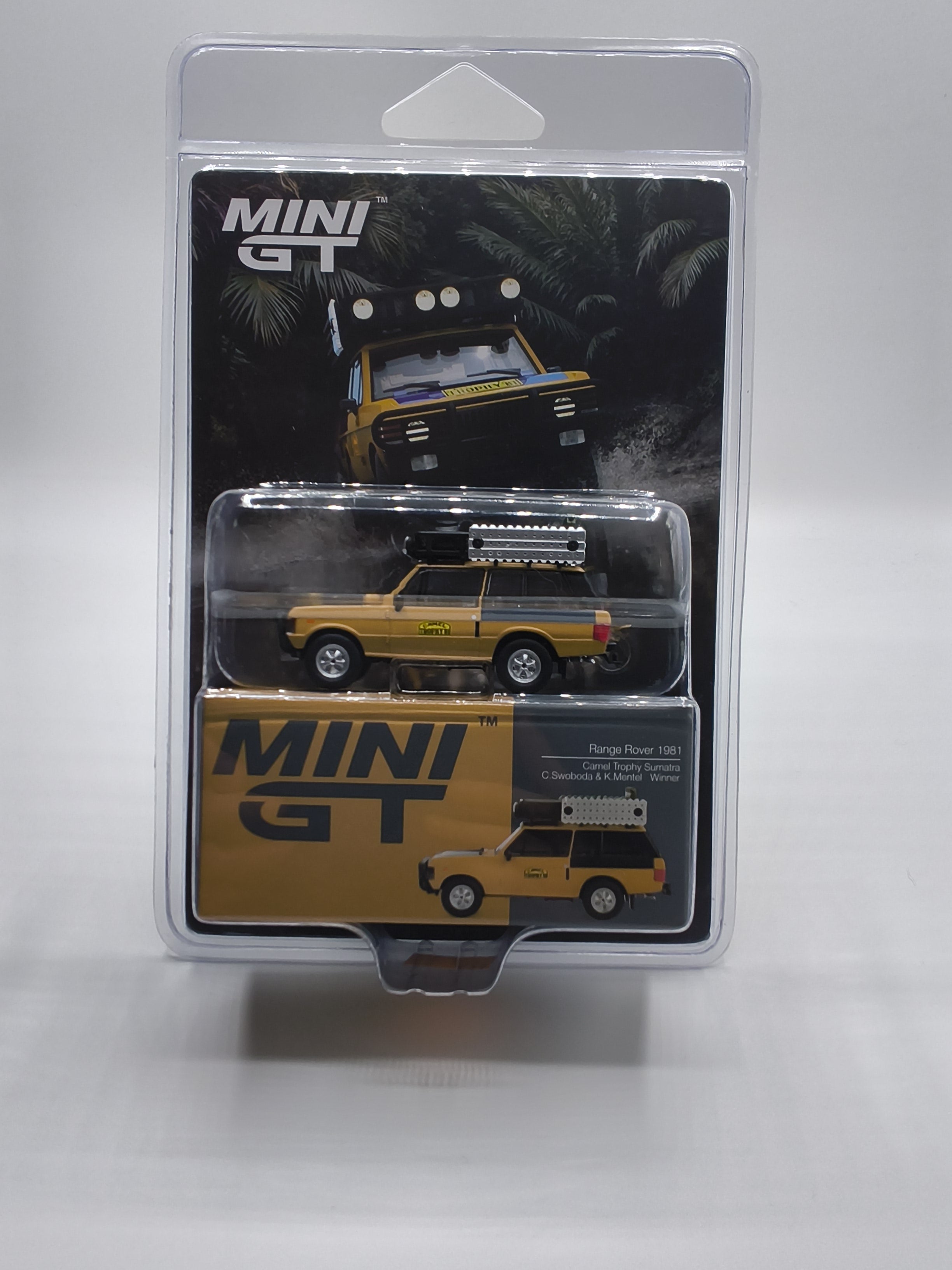 MINI GT #1144 Range Rover 1981 Camel Trophy Sumatra – Winner | C. Swoboda & K. Mentel