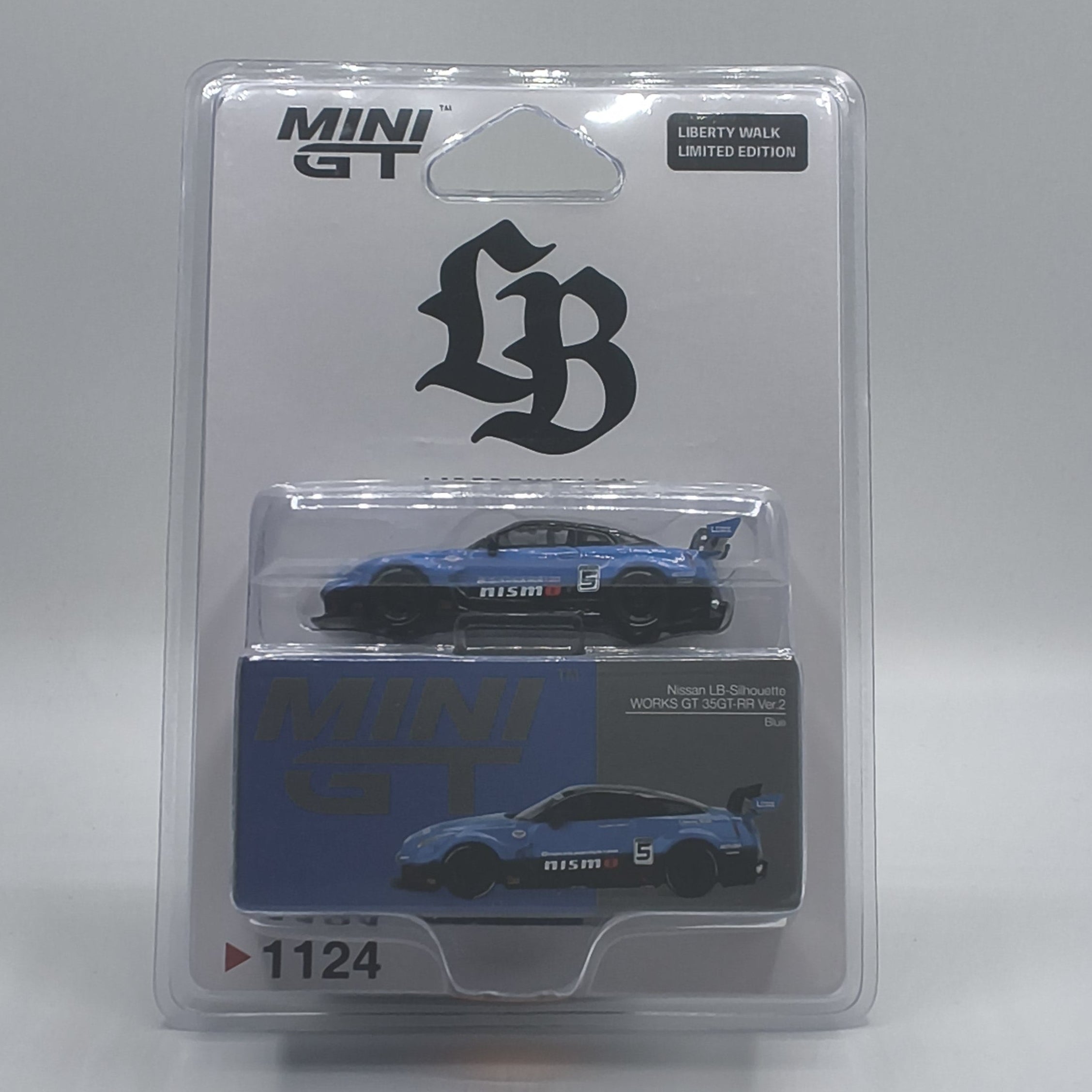 MINI GT #1124 Liberty Walk LB-Silhouette Works GT Nissan 35GT-RR Ver.2 – Blue