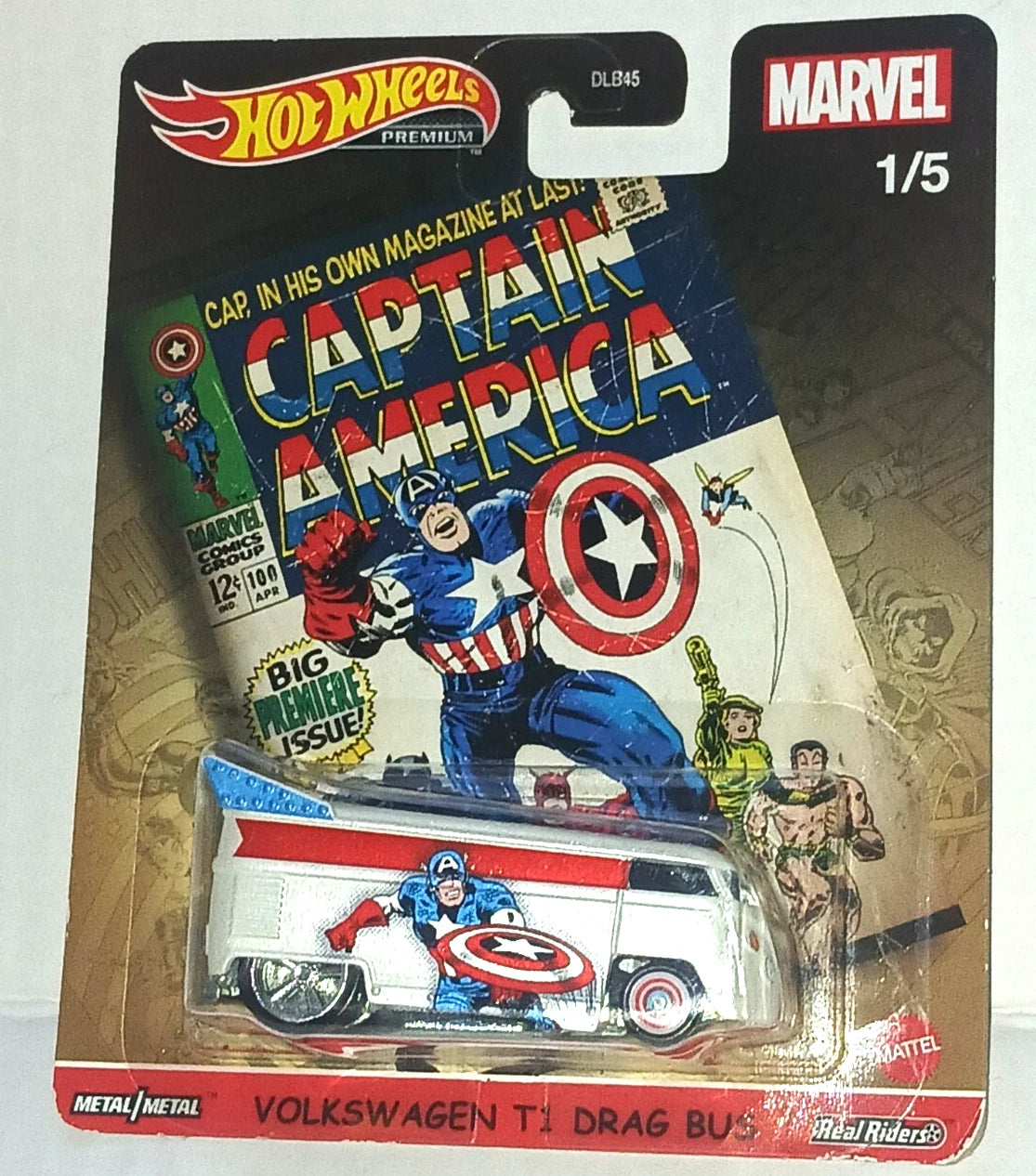 Hot Wheels Captain America Volkswagen VW T1 Drag Bus Pop Culture
