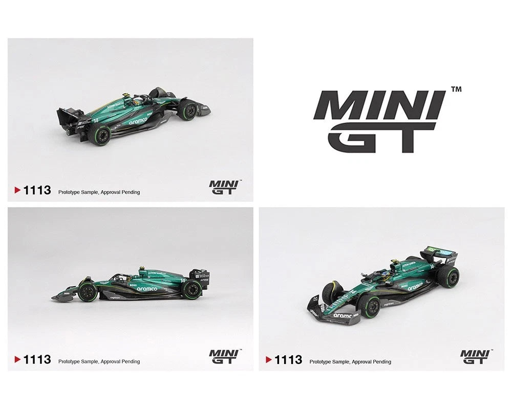 Mini GT 1113 1:64 Aston Martin AMR24 #14 Fernando Alonso 2024 F1 Canadian Grand Prix