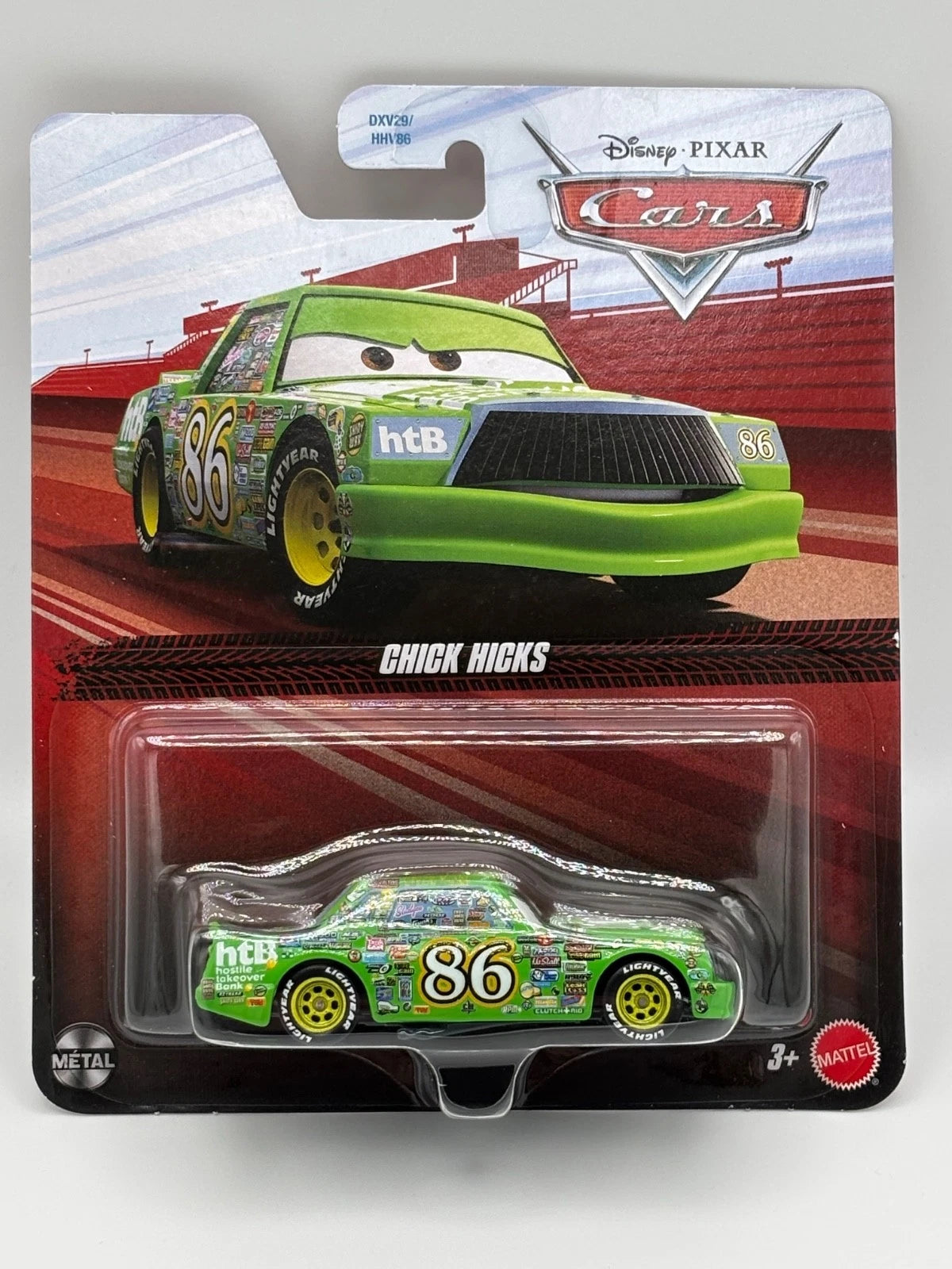Disney Pixar Cars Chick Hicks HTB #86 Green Piston Cup Racer