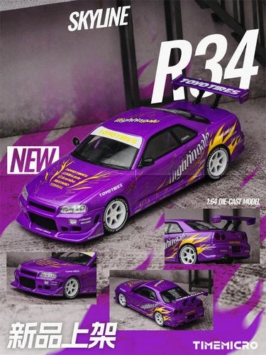 TimeMicro 1:64 Nissan Skyline GT-R R34 - Purple