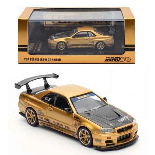 INNO64 Nissan Skyline GT-R R34 RHD Top Secret Gold