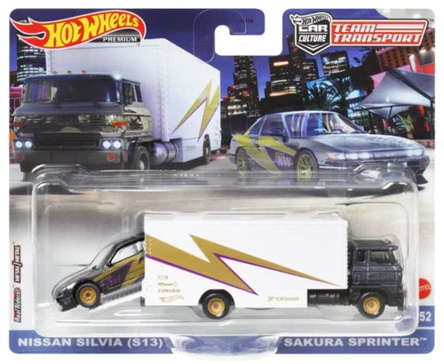 Hot Wheels Team Transport #52 Nissan Silvia S13 with Sakura Sprinter