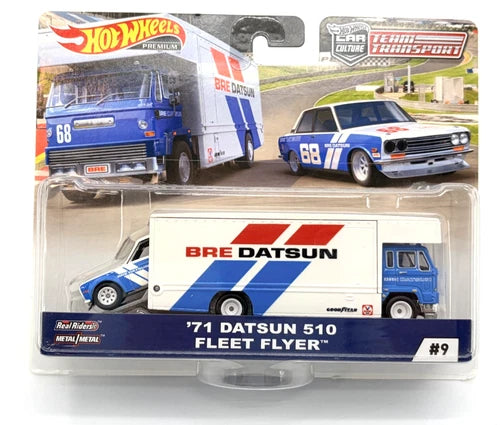 Hot Wheels Team Transport BRE 1971 Datsun 510 with Fleet Flyer