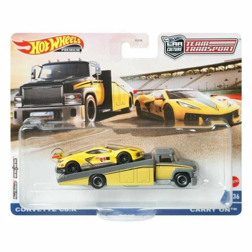 Hot Wheels Premium Team Transport #36 Corvette C8.R with Carry On