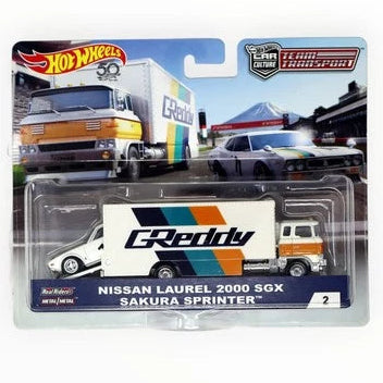 Hot Wheels Team Transport #2 Nissan Laurel 2000 SGX & Sakura Sprinter