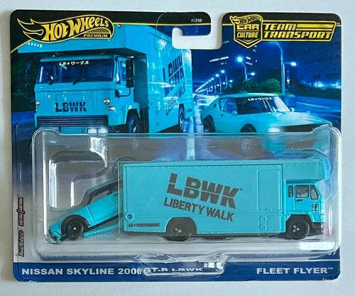 Hot Wheels Car Culture Team Transport LBWK Nissan Skyline GT-R with Fleet Flyer